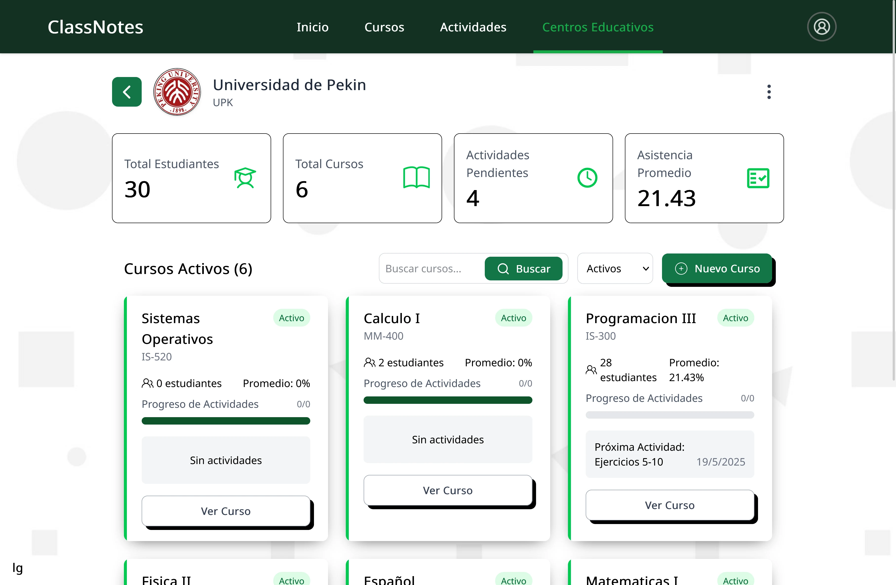 ClassNotes: Calificaciones