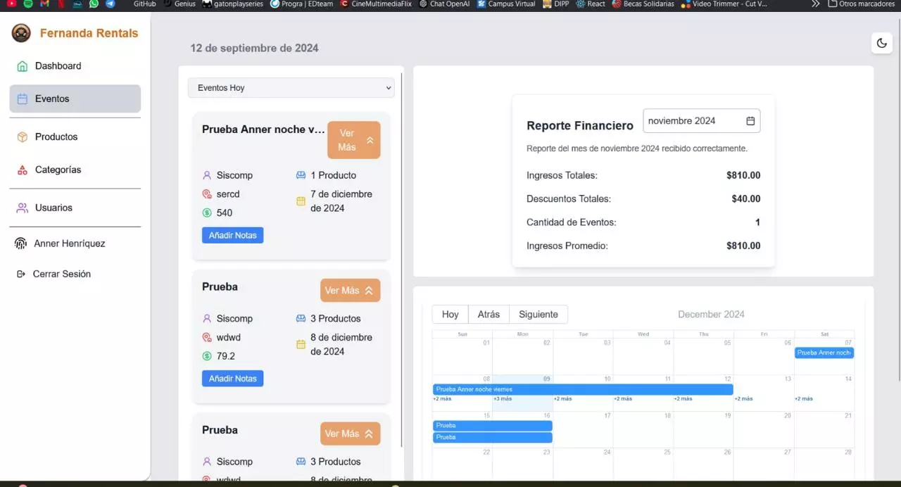 Rentals – Dashboard